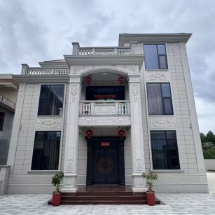 雅安 芝麻白石材别墅干挂案例展示