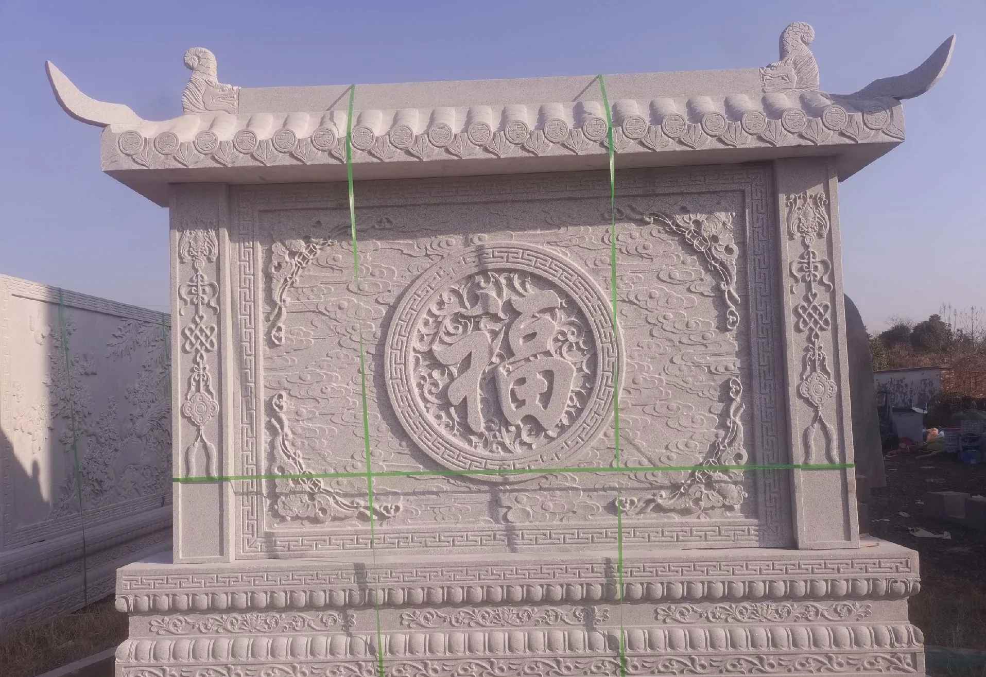 雅安 芝麻白花岗岩屏风，照壁，影壁