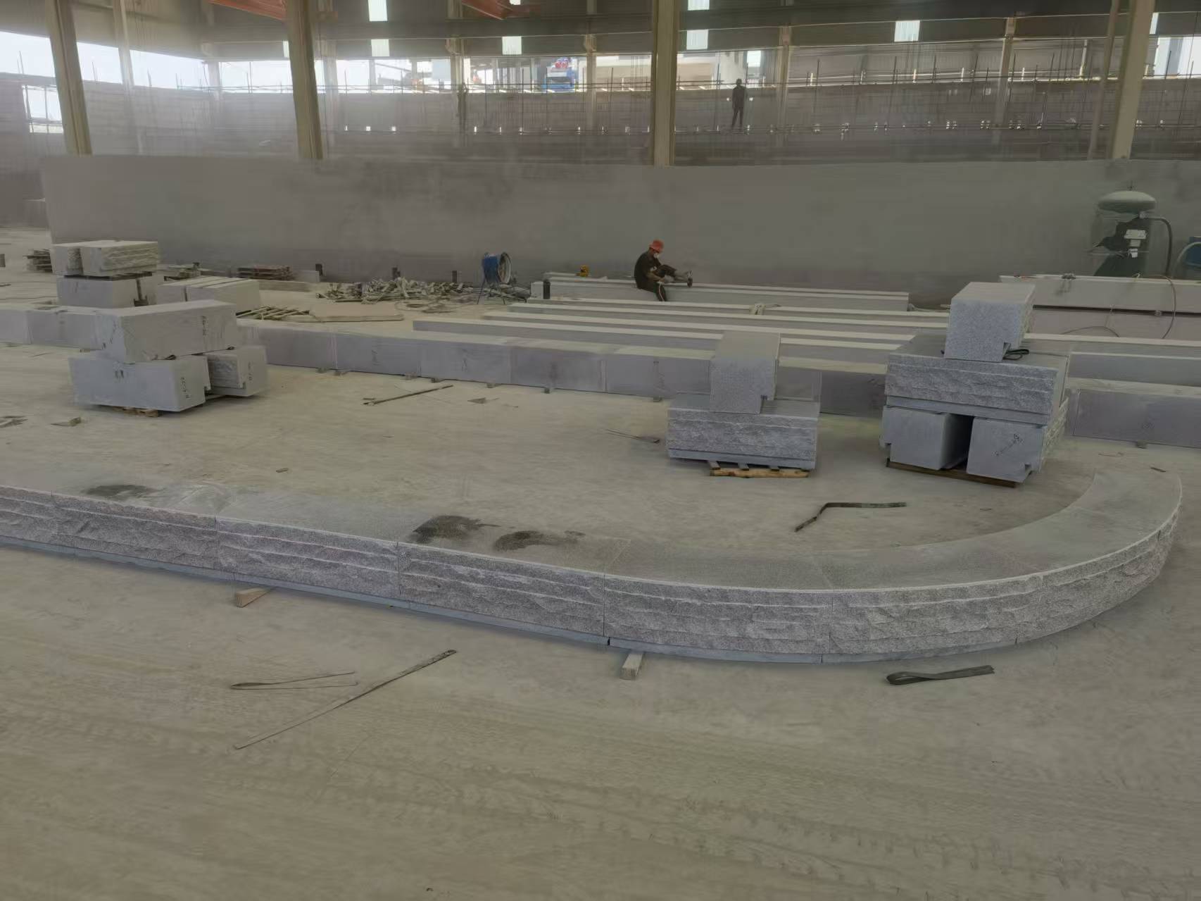 雅安 芝麻白整石坐凳（光面+自然面）